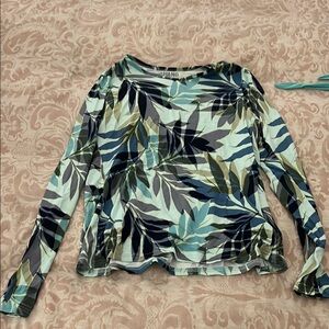 Hang Ten Graphic Black and Green Long Sleeve Coverup